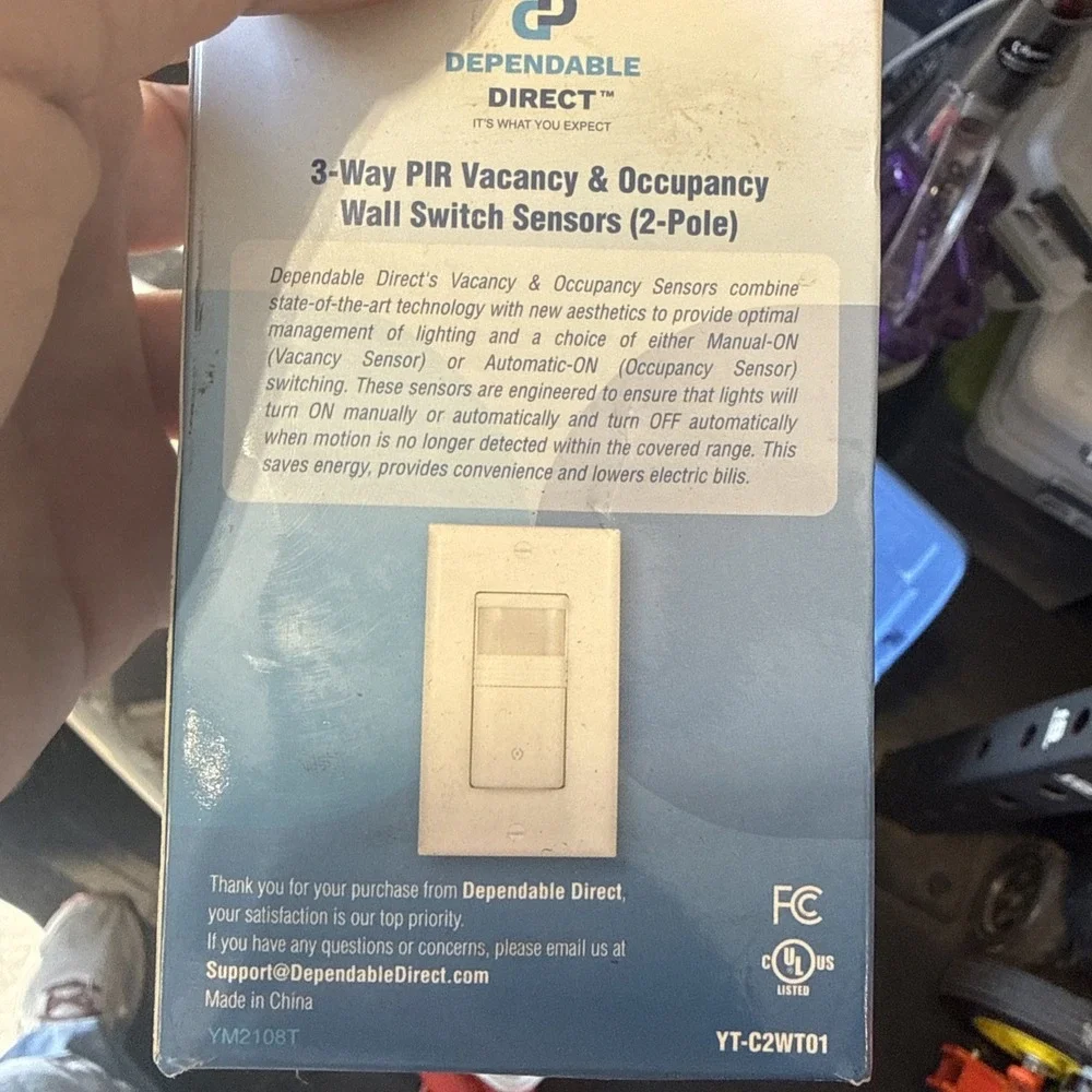 Dependable 3-way Pir Vacancy & Occupancy Wall Switch 2-pole
